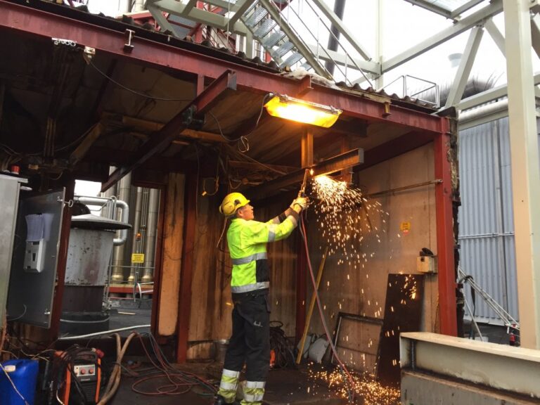 Industrial site steel cutting